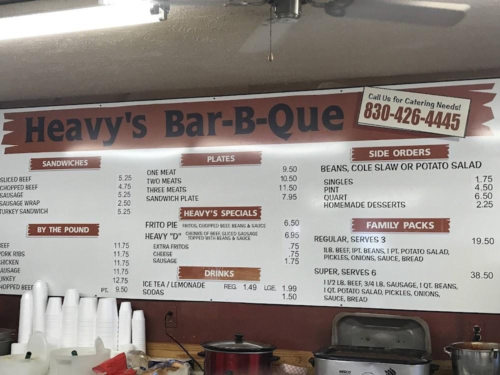 Heavy's Bar B Que Menu image 2